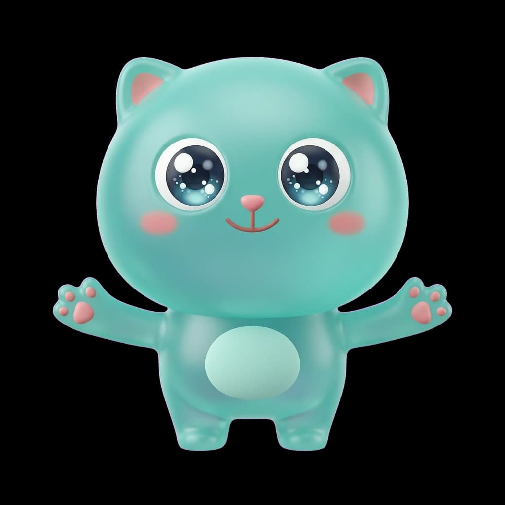Dot the Jelly Blob, a compact chibi mascot for mobile learning practice