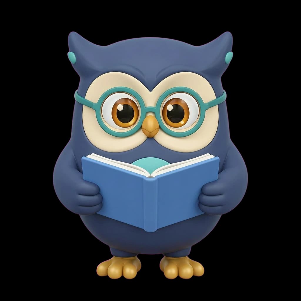 Ollie the Owl, a friendly 3D education mascot for lessons and tutoring
