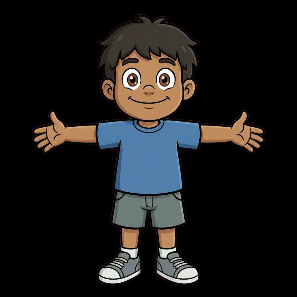Sam the Learner, an everyday cartoon student mascot for education apps