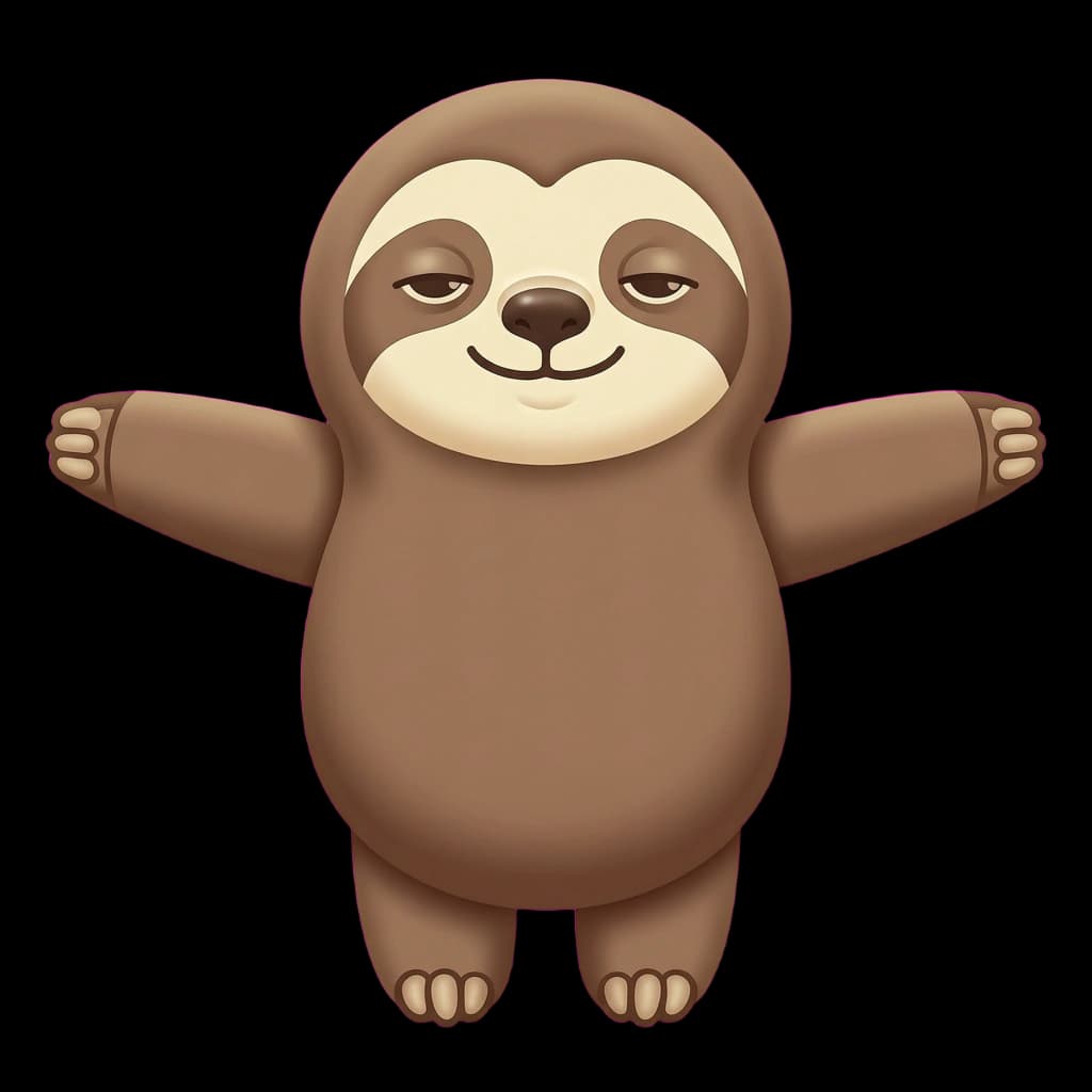 Milo the Sloth, a soft plushie wellness mascot for rest and recovery