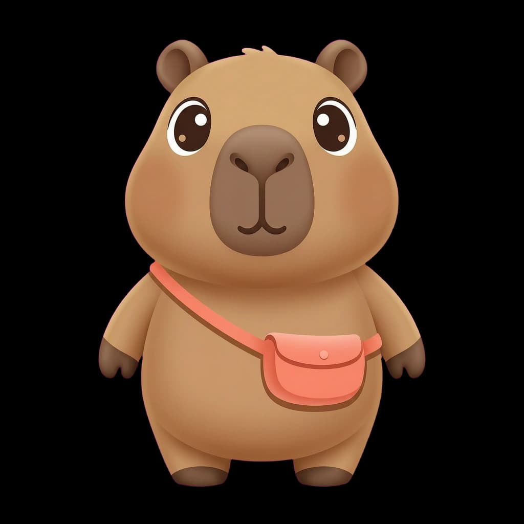 Coco the Capybara, a calm plushie mascot for mobile habit apps