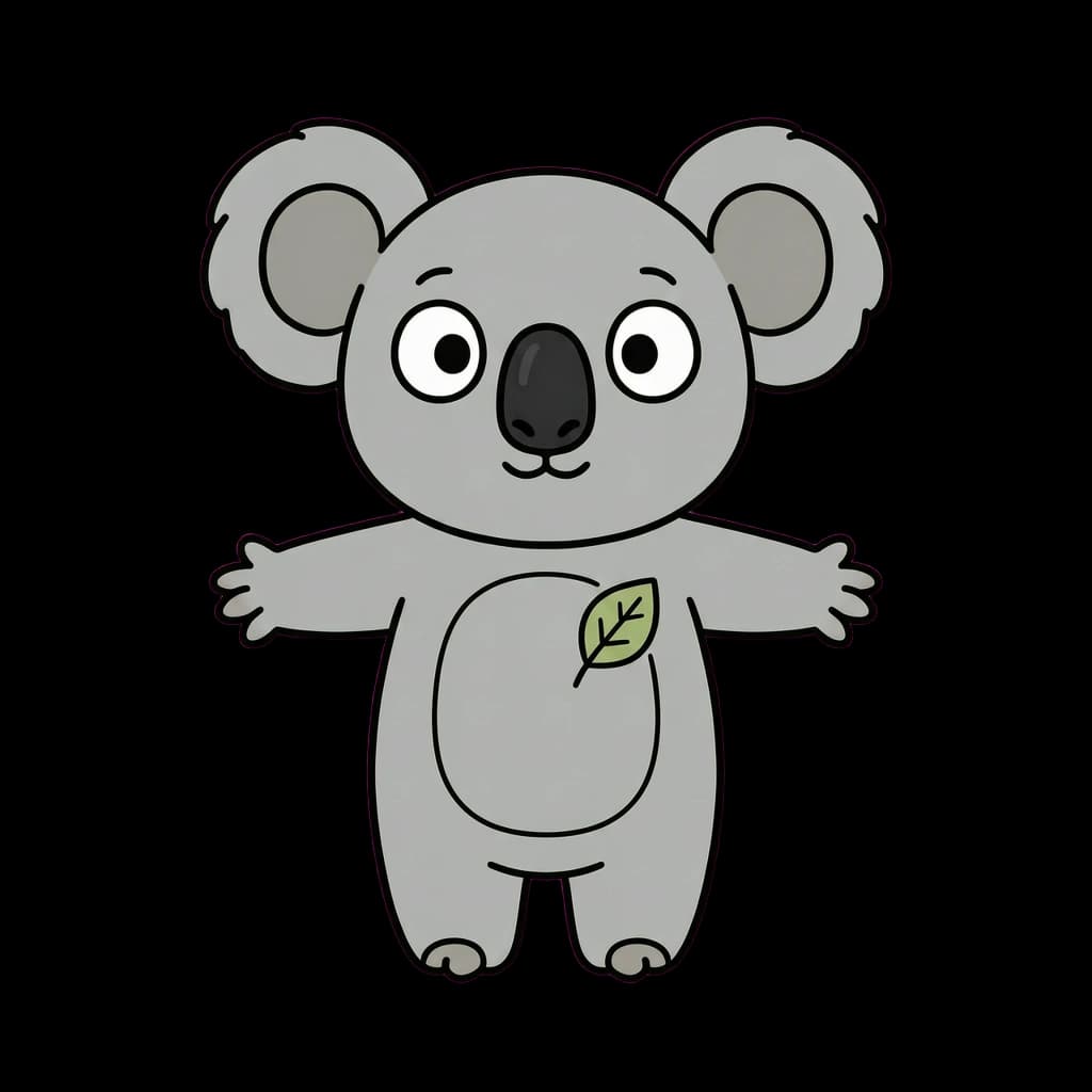 Koa the Koala, a hand-drawn mascot for mobile wellbeing apps