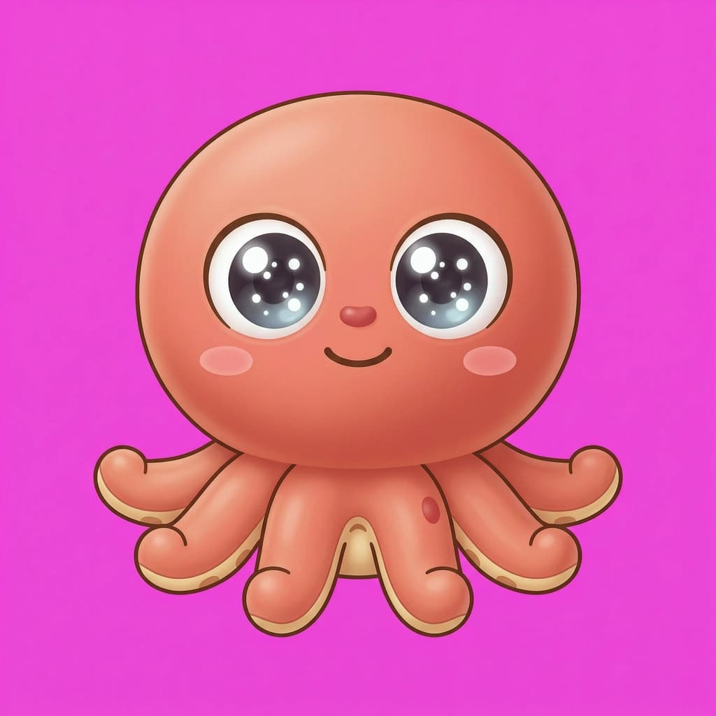 Otti the Octopus, a mascot for a creative mobile app